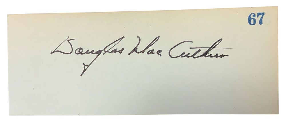 Lot 394: WWII 5 Star General Douglas MacArthur Signed Cut Signature