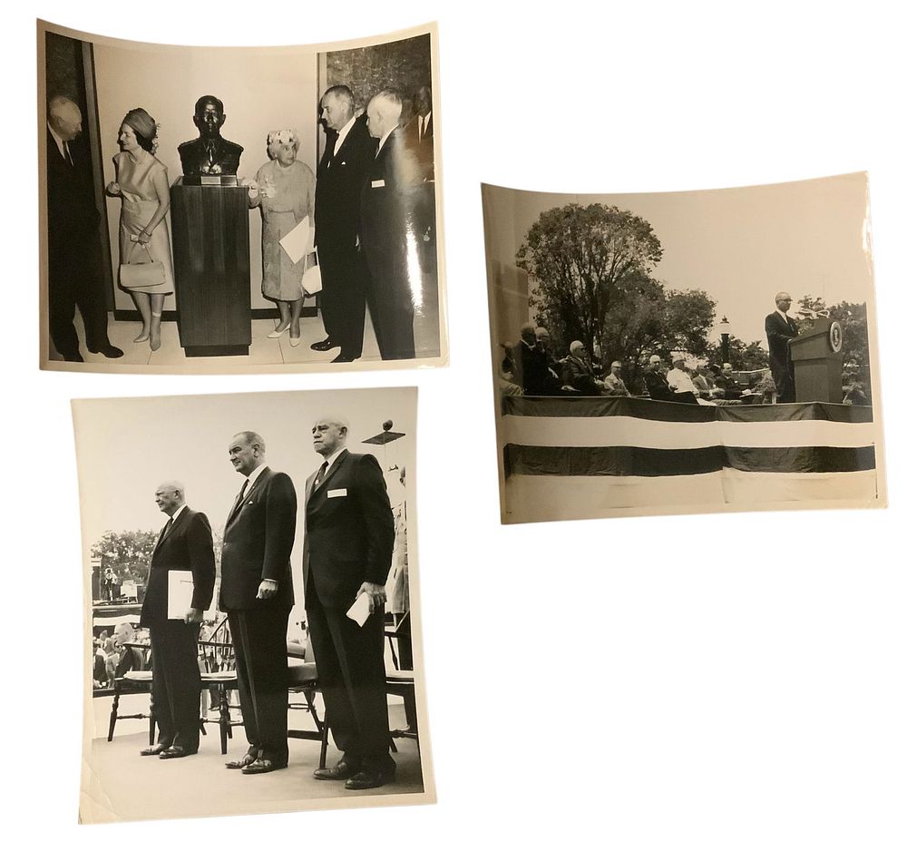 Lot 401: 1964 George Marshall Dedication Ceremony President Johnson, Bradley, Eisenhower Photos