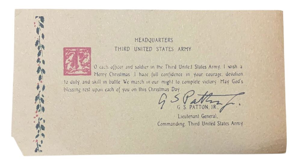 Lot 413: WWII 3rd Army General George Patton Battle Of The Bulge Original Prayer Card