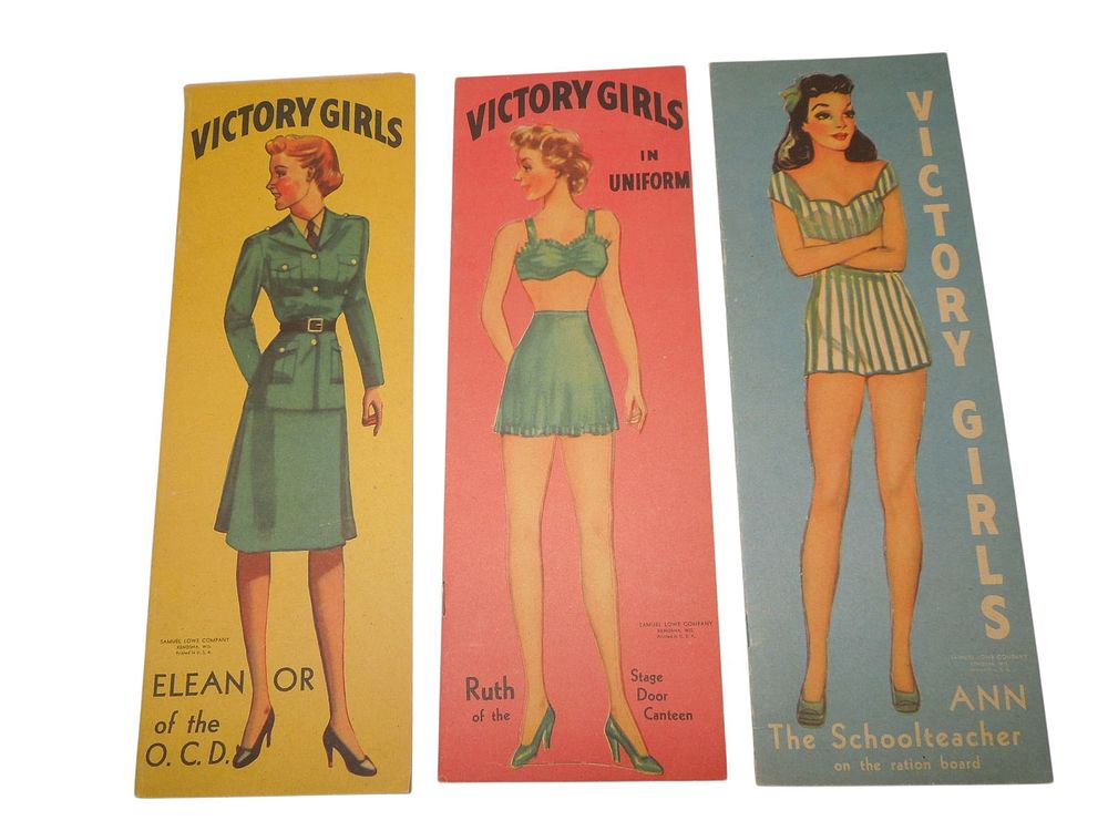 Lot 445: WWII US Military Home Front Victory Girls Womens Doll Paper Booklets