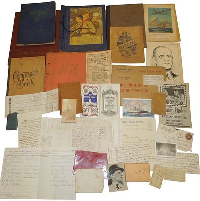 800s - 1900s Paper Ephemera Scrapbooks Yearbooks. Lot as shown. Condition ranges from fair to 