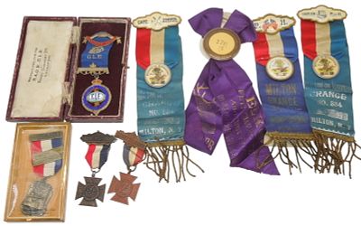 Early 1900s Fraternal NRA Grange & Womens Relief Corps Medals. Original as shown. Condition: See 