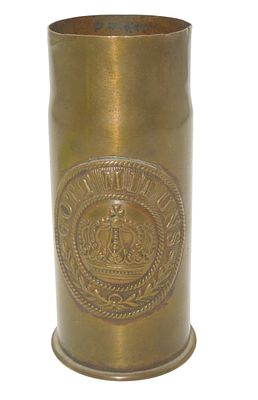 WWI German Army Gott Mitt Uns 37MM Trench Art France Shell. Original as shown. Condition: See 