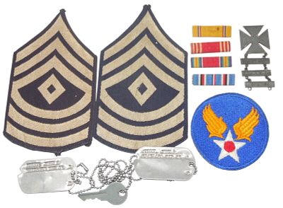 WWII USAAF Army Air Force Dog Tag Ribbon Bars Patch Lot. Original lot as shown from a Syracuse 