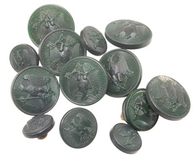 Lot WWII German Ministry of Justice Uniform Buttons. Original as shown. Condition: See 