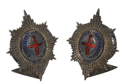 WWII Lot (2) British Army Coldstream Guards Desk Ornaments. Original as shown. Condition: See 