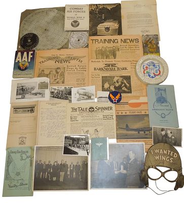 WWII US Army Air Force Aviation Newspapers Photos Booklets Computer Ashtray Lot. Original lot as 