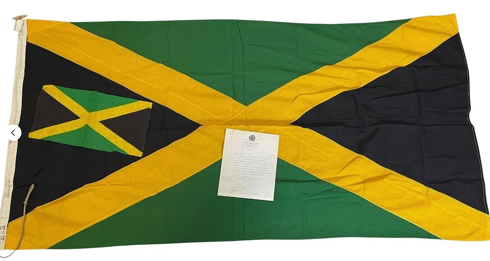 Lot 154: 1960s Original Flags Lot of Jamaica & Government Letters
