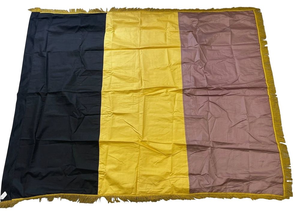Lot 175: 1960s Silk Flag of Belgium With Fringe