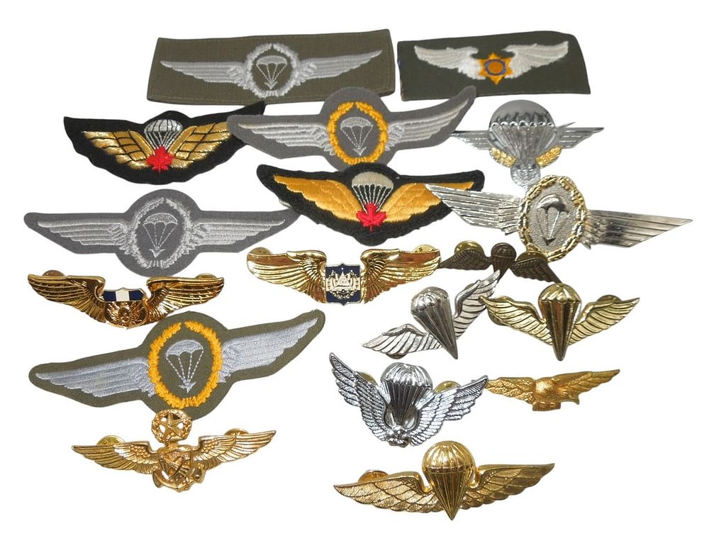 Lot 198: Lot Worldwide Military Aviation Pilot & Airborne Jump Wings Badges