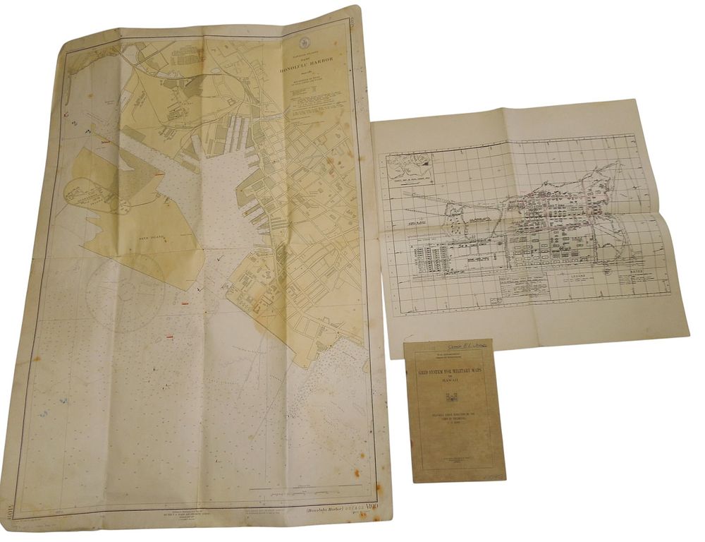 Lot 205: WWII - Post War US Military Maps Oahu Honolulu Pearl Harbor