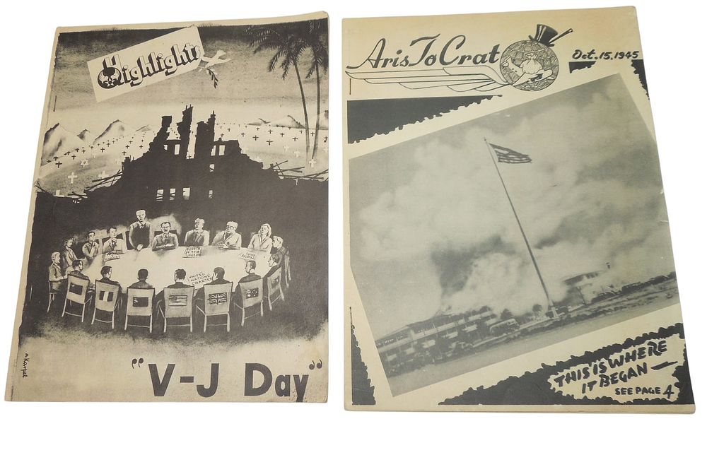 Lot 209: Lot (2) WWII US Army Air Force Magazines V-J Day 1945