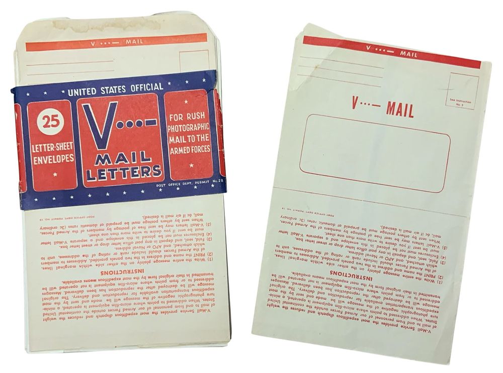 Lot 238: WWII Era US Armed Forces V-Mail Unused Letter Sheet Envelopes