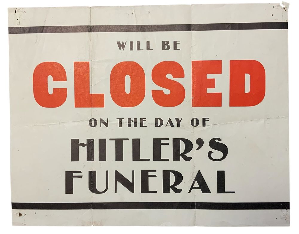 Lot 247: WWII Hitler Paper Store Sign Poster