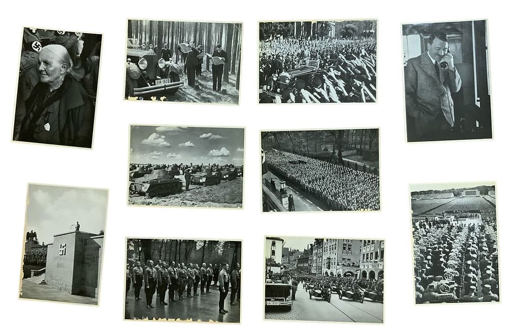 Lot 249: German Nazi Adolf Hitler Photo Cigarette Album Cards Lot (10) Gruppe 63