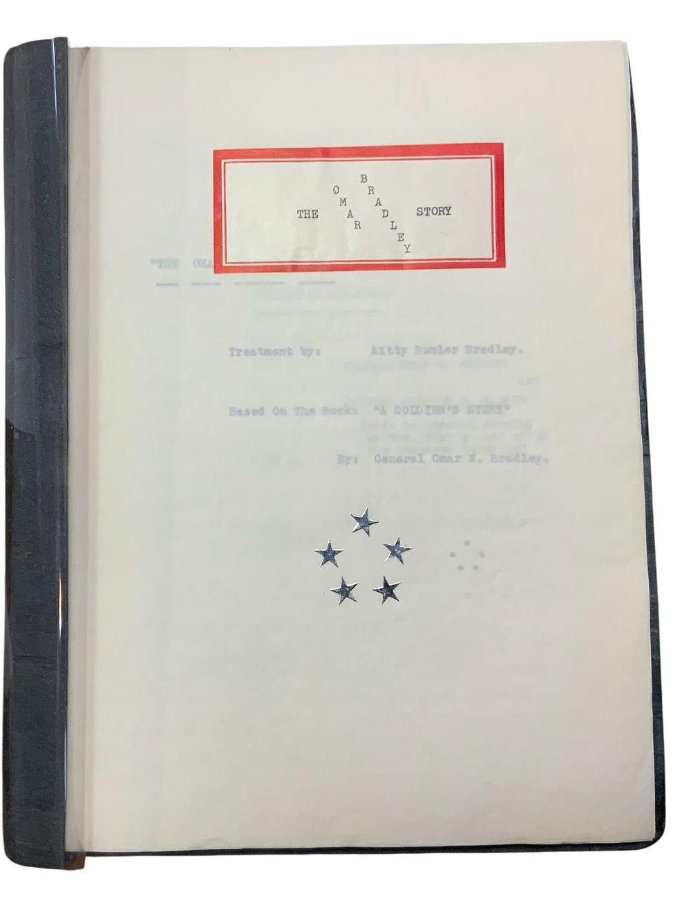 Lot 261: RARE Original 1966 Army General Omar Bradley Story Movie Manuscript