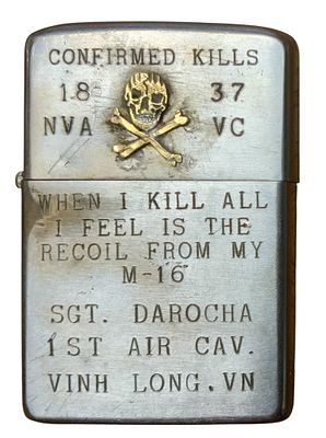 Vietnam Era Named 1971 Zippo Lighter 1st Air Cavalry Division Confirmed Kills. Vietnam era Named 