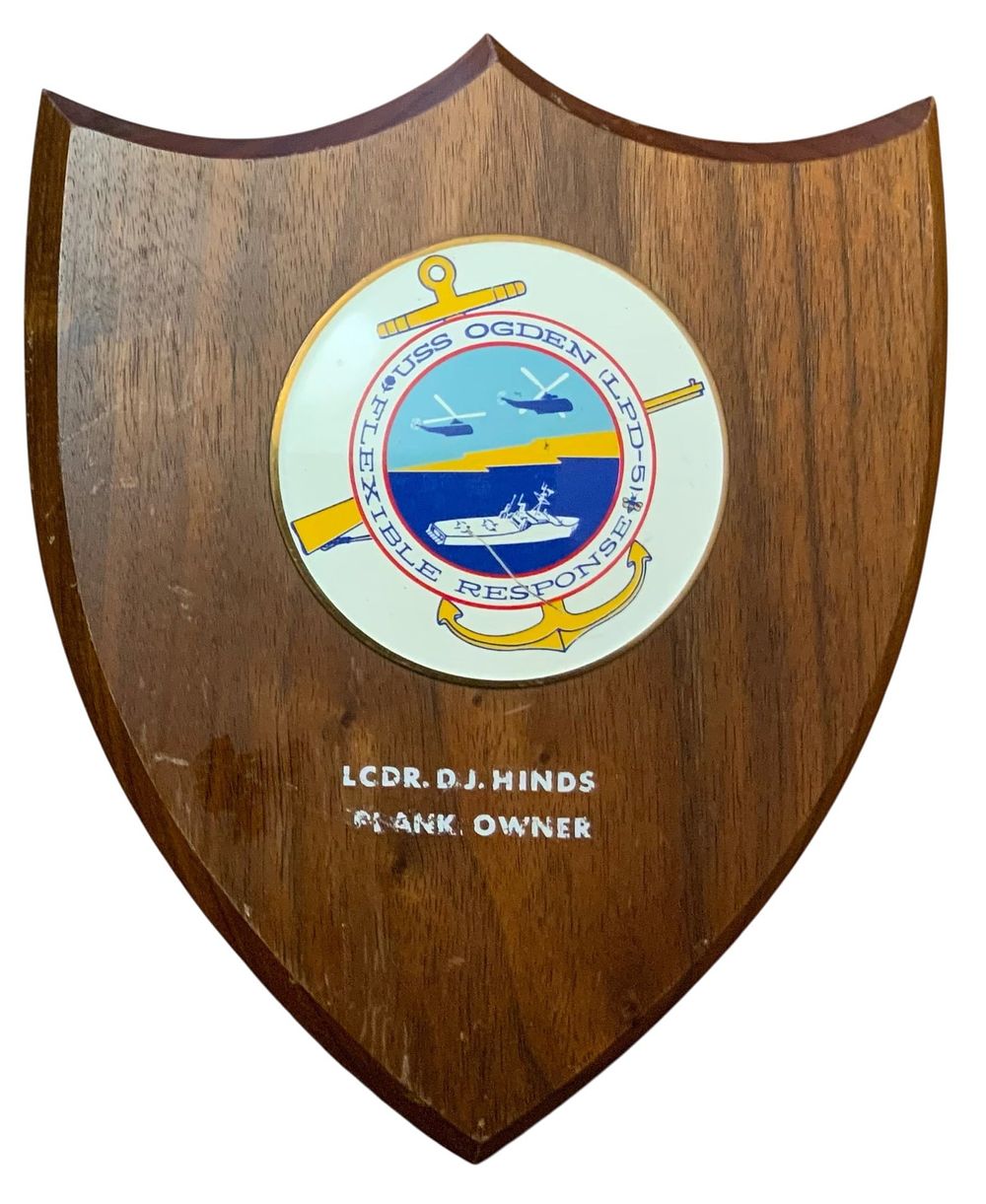 Lot 273: USN Navy USS Ogden (LPD-5) Transport Ship Named Plaque