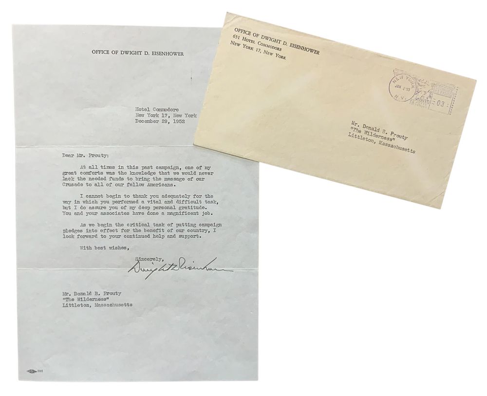 Lot 285: 1952 34th President Dwight D. Eisenhower Signed Campaign Letter