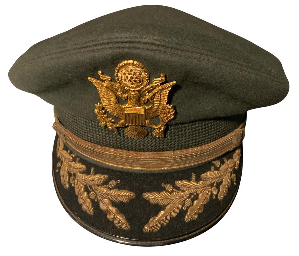 Lot 295: Named Vietnam War Era US Army Officer's Service Cap Visor Bancroft