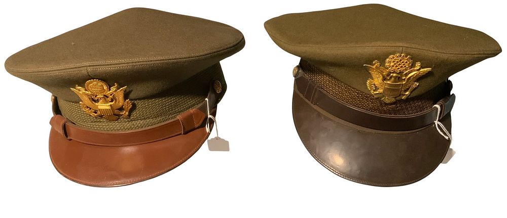 Lot 296: WWII Era Named Army Officer’s Visors Nudelman Brothers & Kaufman