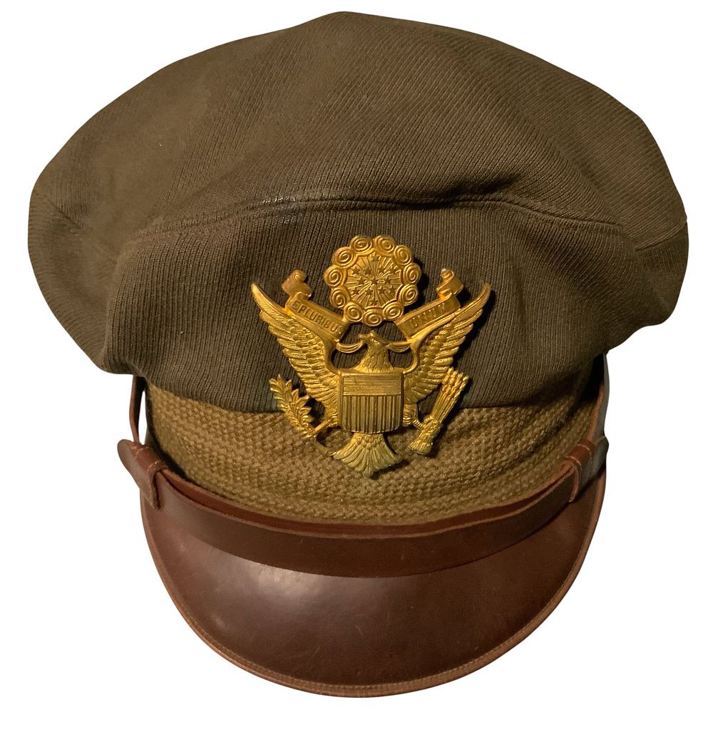 Lot 297: WWII Named Army Air Corp 1-Ply Crusher Visor Hat Bancroft