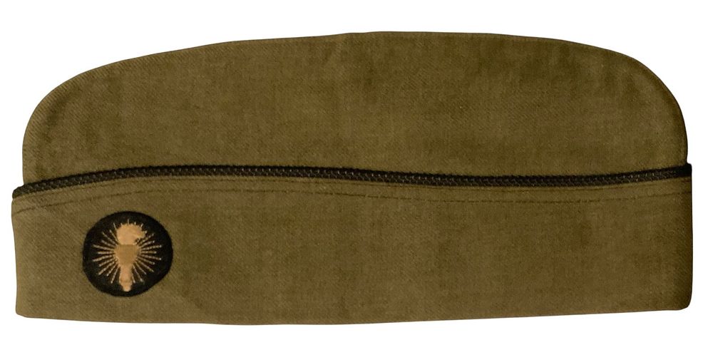 Lot 303: WWII Era Named ROTC Overseas Garrison Hat RARE PATCH