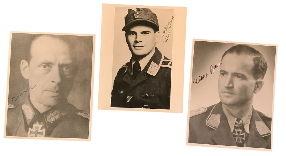 Lot 318: WWII German Knights Cross Recipients Boesch, Braun, & Ranck Signed Auto Photos Luftwaffe