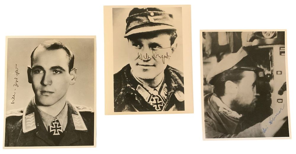 Lot 321: WWII German Knights Cross Recipients Cremer, Krupinski & Dipberger Signed Auto Photos