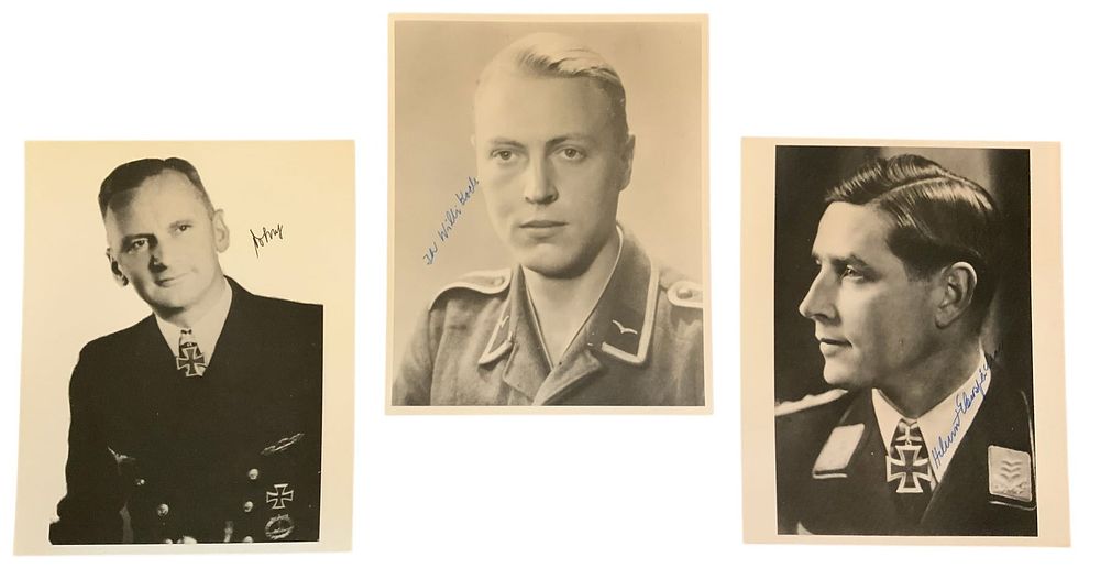 Lot 322: WWII German Knights Cross Recipients DoBratz, Eberspacher & Koch Signed Auto Photos