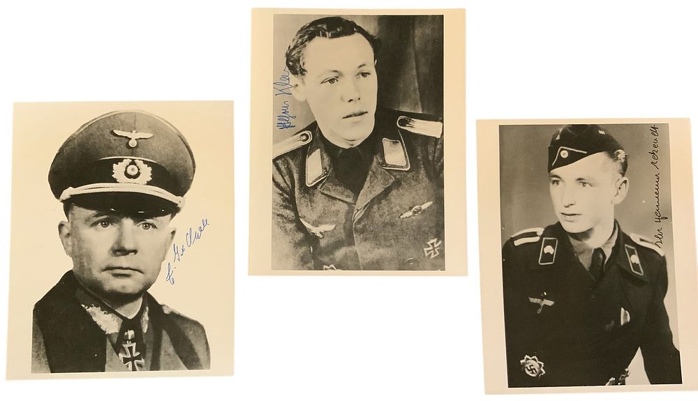 Lot 323: WWII German Knights Cross Recipients Eckardt, Klein & Jollasse Signed Auto Photos
