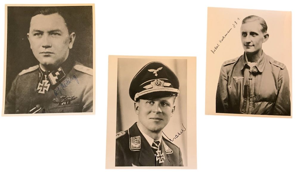 Lot 325: WWII German Knights Cross Recipients Euling, Harbak & Heckmann Signed Auto Photos