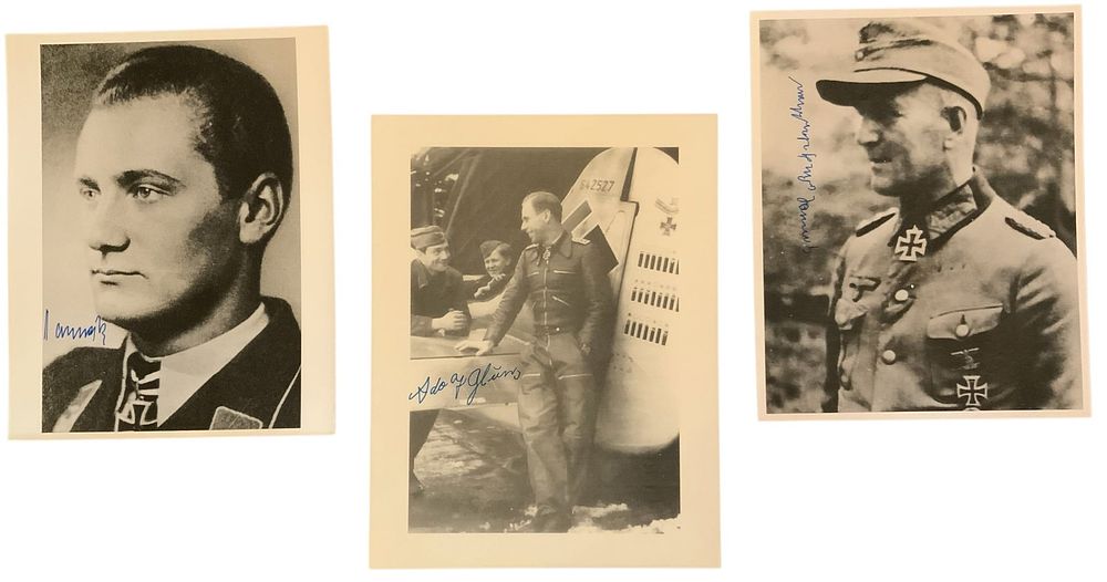 Lot 326: WWII German Knights Cross Recipients Harteneck, Hannak & Glunz Signed Auto Photos