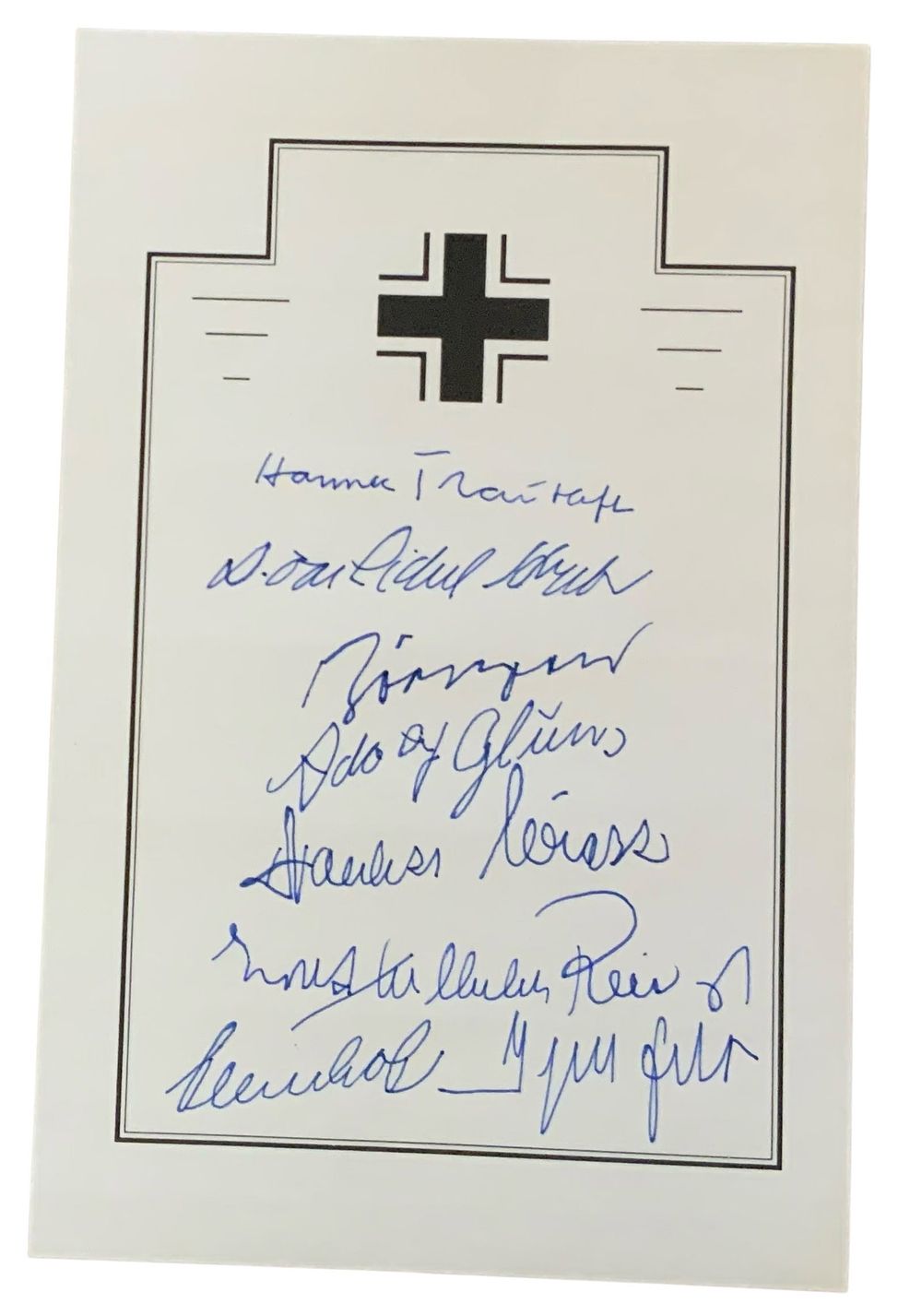 Lot 335: WWII German Luftwaffe Fighter Aces Signed Book Plate Knights Cross Recipients