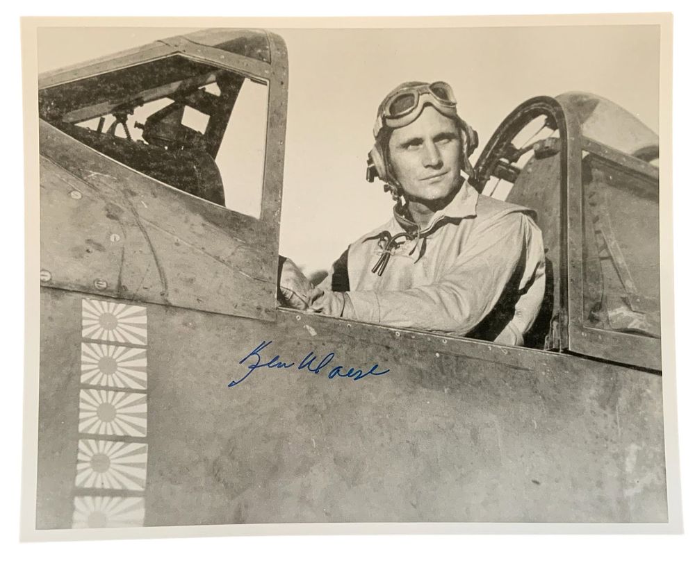 Lot 344: WWII USMC Marine Corps Fighter Ace Medal of Honor MOH Ken Walsh Signed Photo