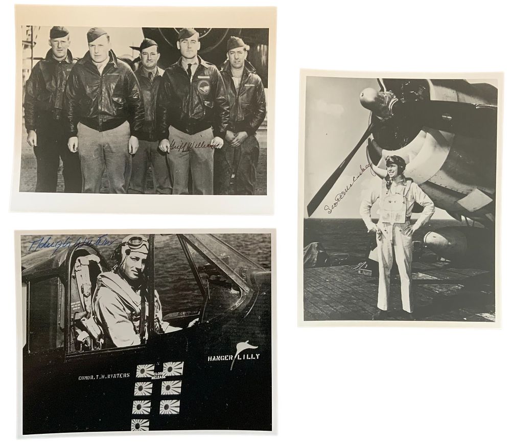 Lot 347: WWII US Fighter Aces Winters, Williams Doolittle Raiders & McCuskey Signed Photos
