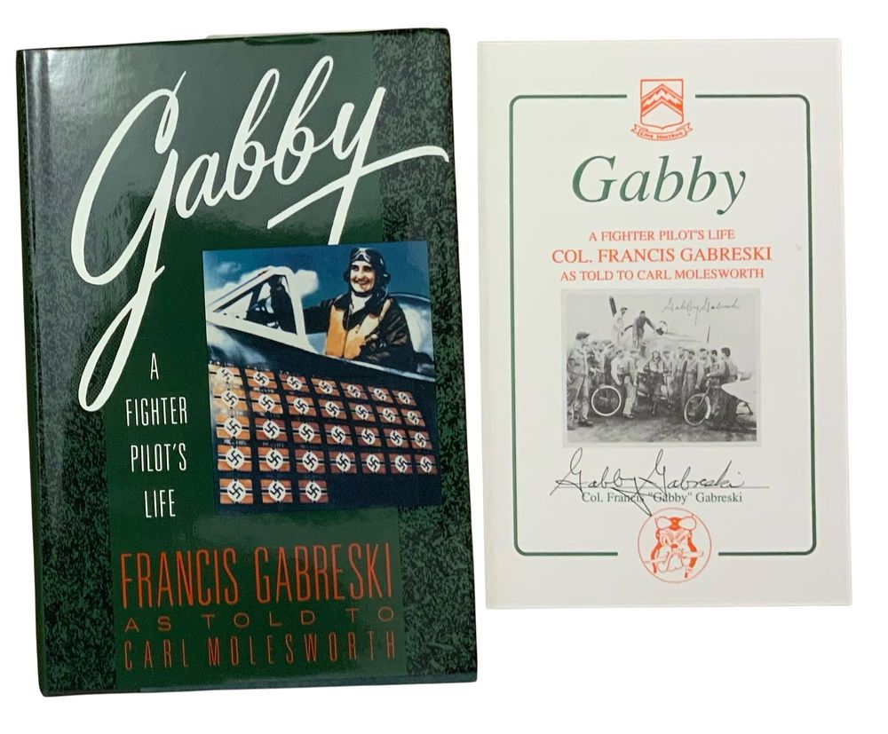 Lot 360: WWII Ace Gabby Gabreski Fighter Pilot’s Life Book & Signed Book Plate