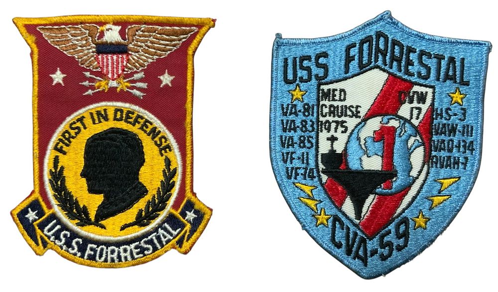 Lot 369: Vietnam Era USN Navy USS Forrestal (CVA-59) Supercarrier Patches LOT (2)