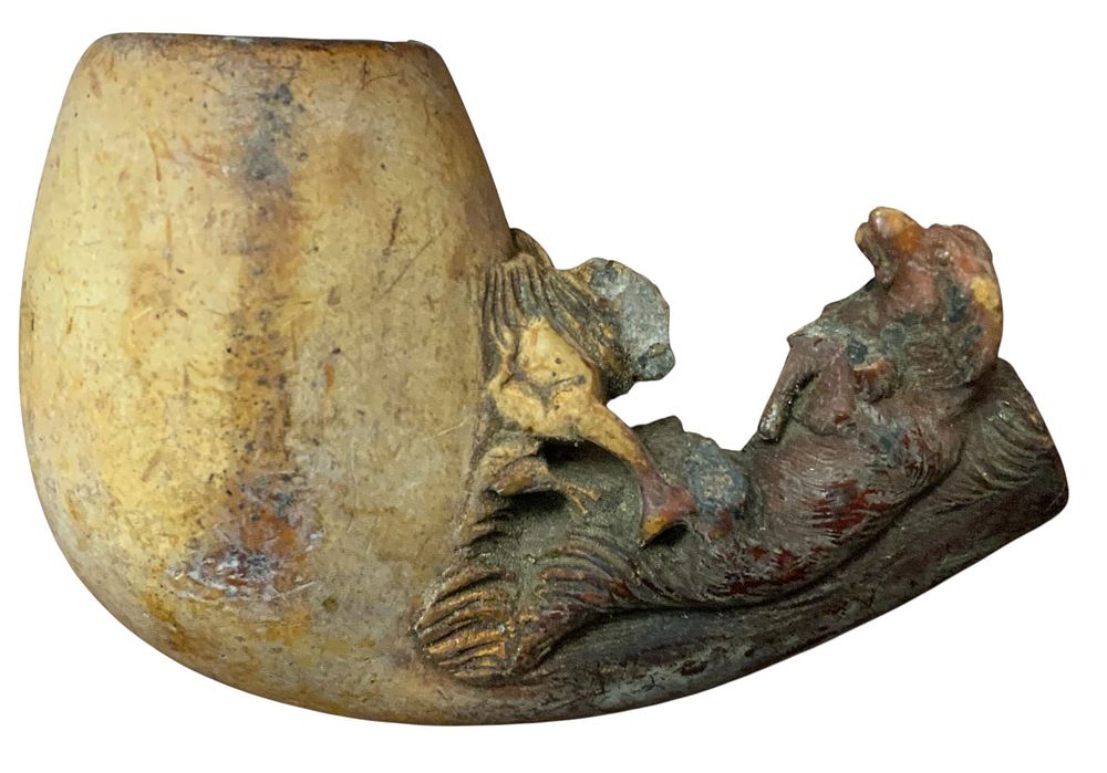 Lot 372: Late 1800s Meerschaum Hand Carved Tobacco Pipe