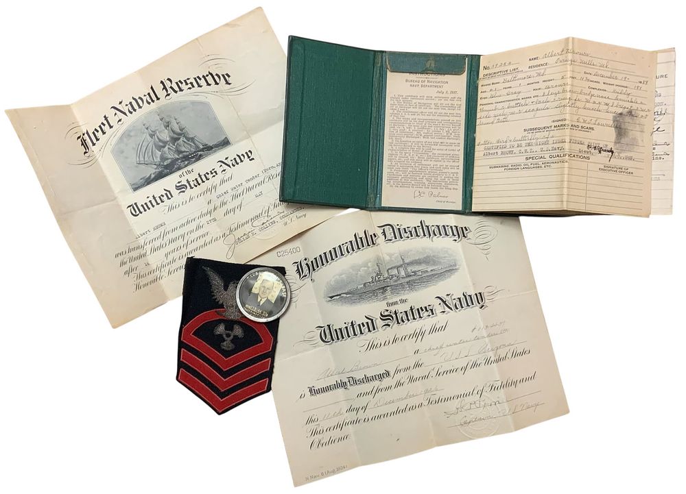 Lot 379: 1920s US Navy Named Torpedoman’s Mate USS Arizona Battleship Group