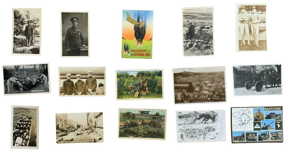 Lot 393: WWI & WWII Era Army / Navy Postcards #13 Lot (15) Japanese Guadalcanal Bring Back