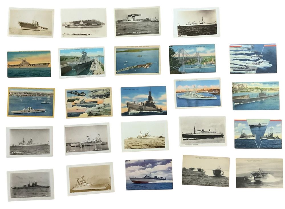 Lot 396: WWII Era USN Navy Postcards #16 Lot (24)