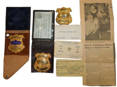 1930s - 50s Parma, Ohio Police & Probation Badges Named Lot. Original lot as shown. Condition: 