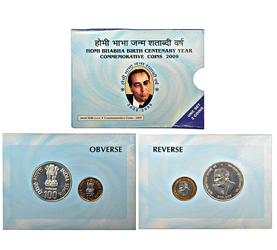 Rs 100 India Government Mint UNC Homi Bhabha Birth Centenary Commemorative Coin