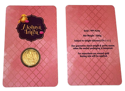 Akshaya Tritya 50Mg Gold 999 Pure Lakshmi Mata Very Unique and Rare Collectible Item