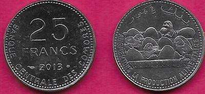 Comoros, 25 Francs, 2013, KM #14a, FAO, AUNC Condition.