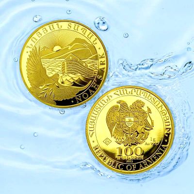Armenia Gold Coin Year 2023 Armenian Noahs Ark 1 Gram Gold Coin Pure 9999
