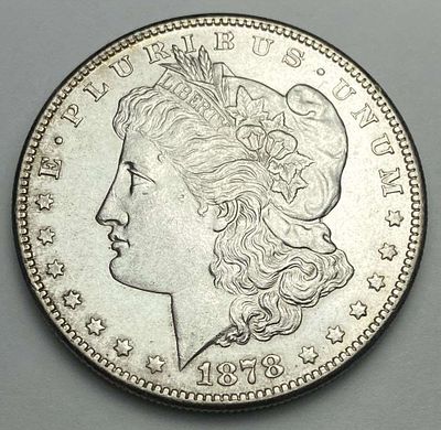 1878-S Morgan Silver Dollar MS62. Winner shall receive the exact coin shown here. (RR/B)