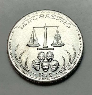 1972 Universaro World Trade 1 ozt .999 Silver. Winner shall receive the exact coin shown here. (BD/B)
