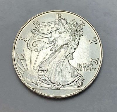 Walking Liberty Design 1 ozt .999 Silver. Winner shall receive the exact coin shown here. (BD/B)